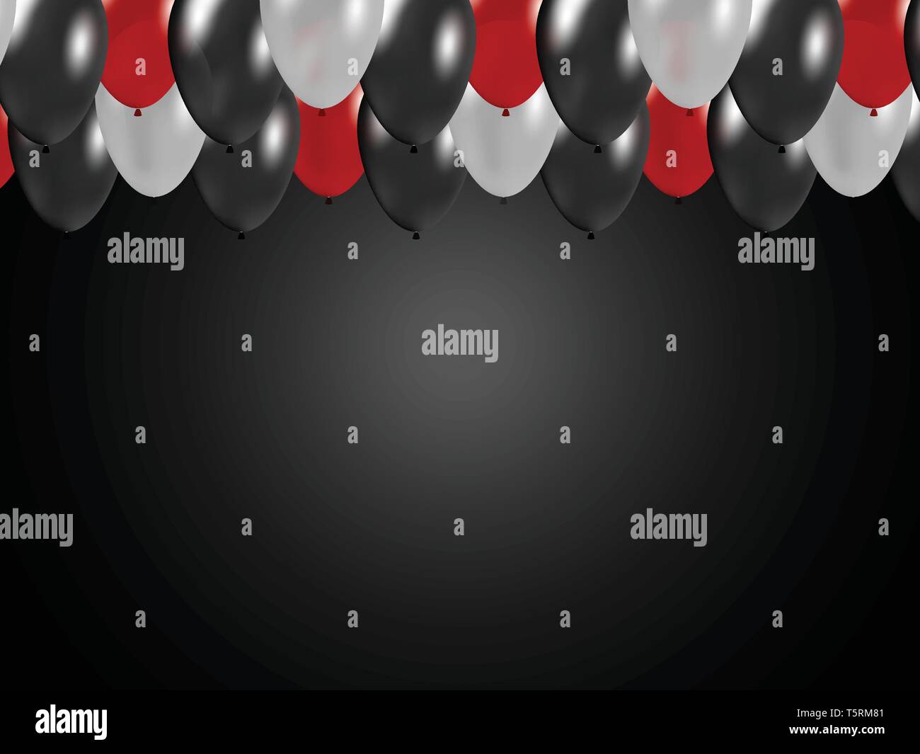 Elegant dark festive background with balloons. Stock Vector