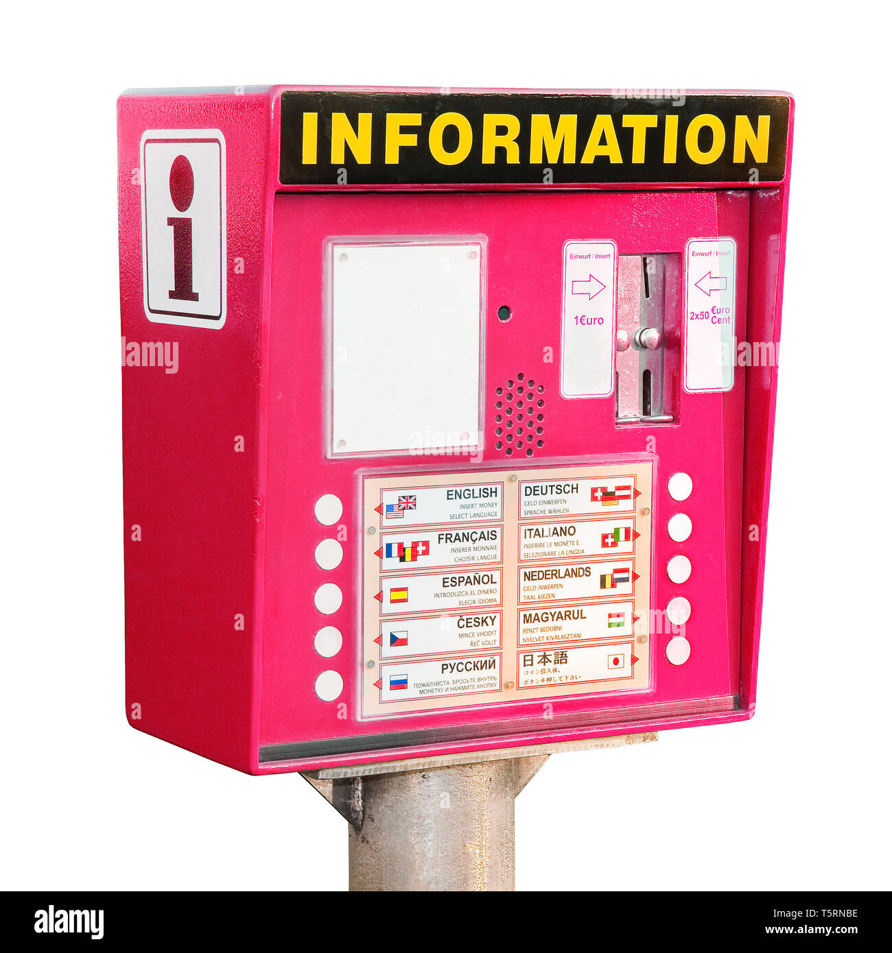 Colored information point for tourists on white background Stock Photo ...
