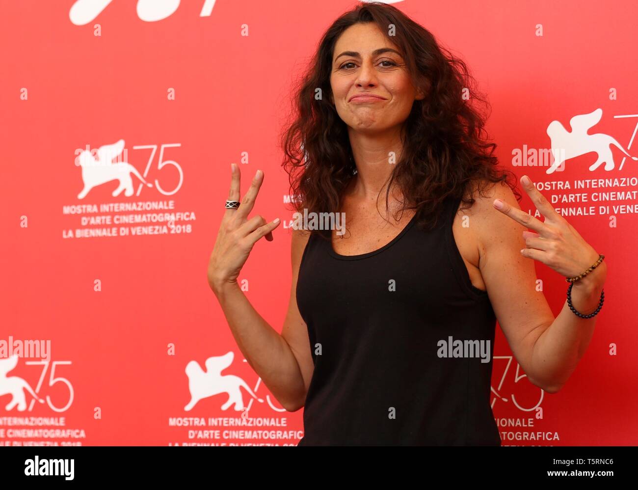 VENICE, ITALY – AUG 30, 2018: Virginie Acaries attends the photocall of