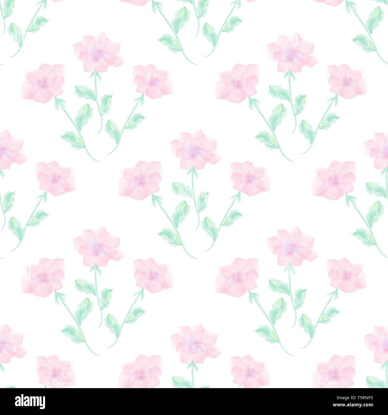 Seamless watercolor floral pattern on a white background Stock Vector