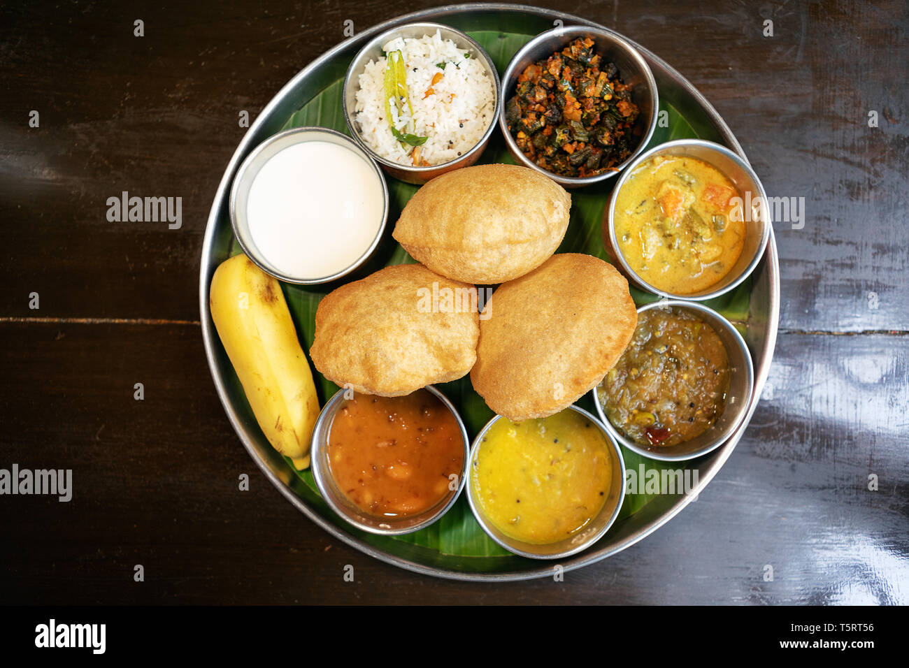 South Indian Vegetarian thali Stock Photo