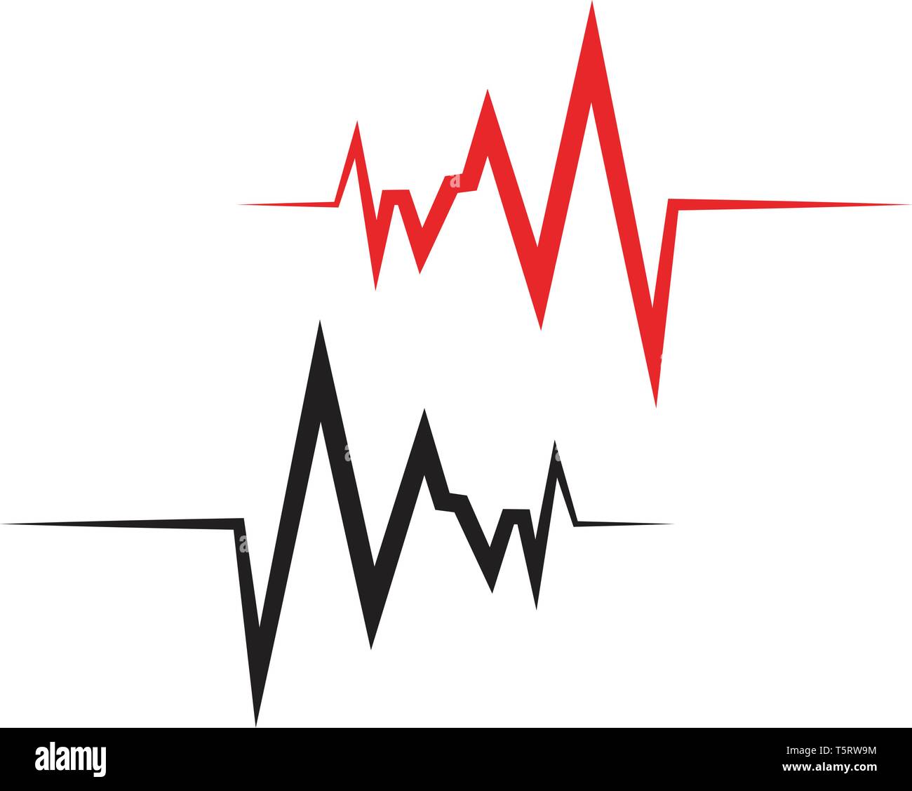 Pulse line ilustration vector template Stock Vector