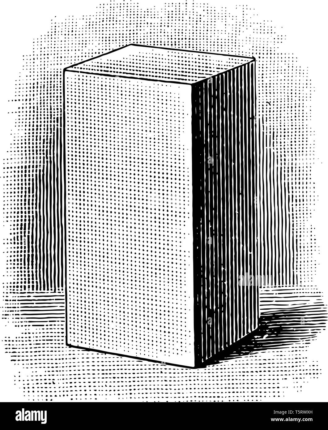 A rectangular prism standing at its base whose lateral edges are  perpendicular to its bases, vintage line drawing or engraving illustration  Stock Vector Image & Art - Alamy