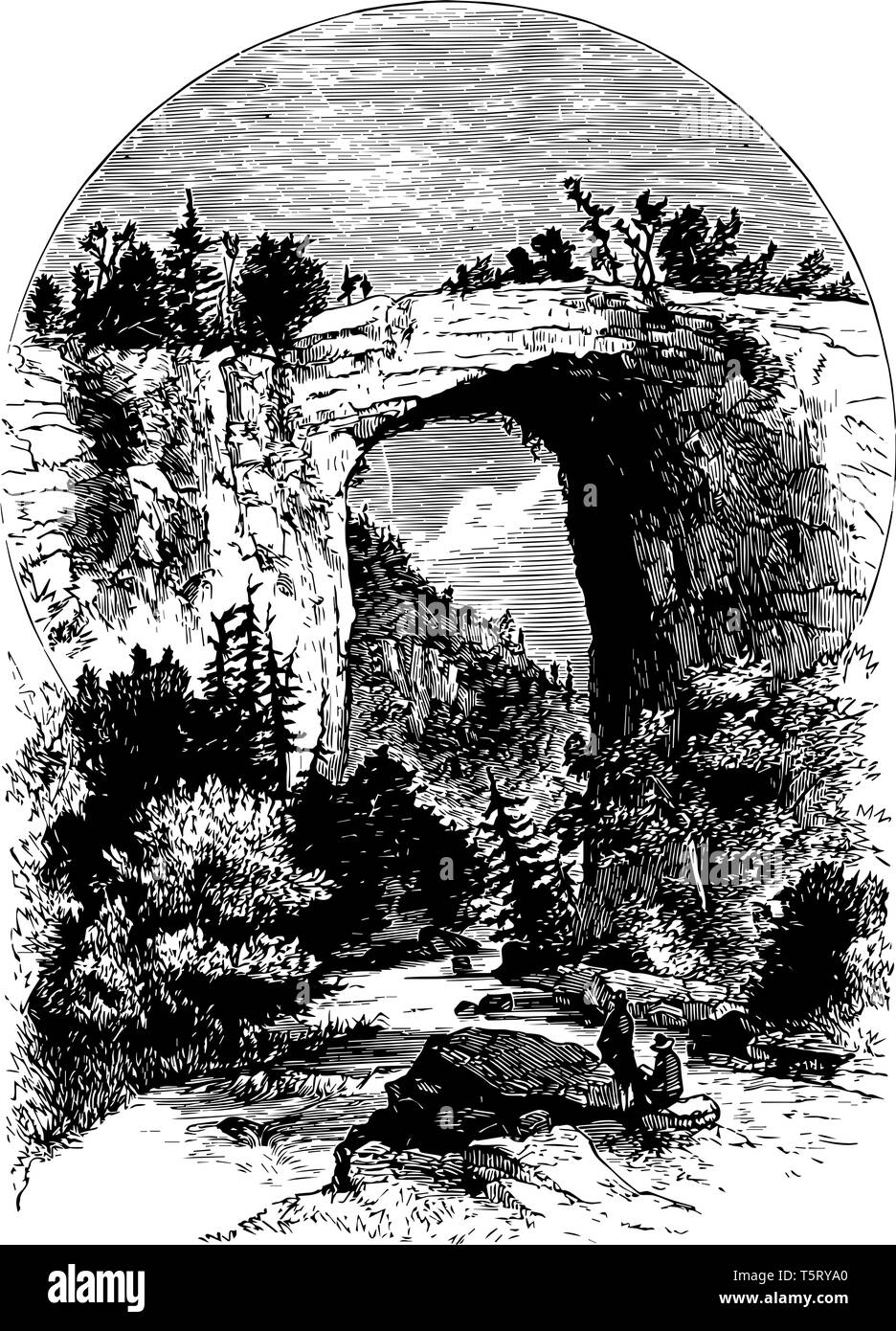 The Natural Bridge in Virginia is the geological formation vintage line