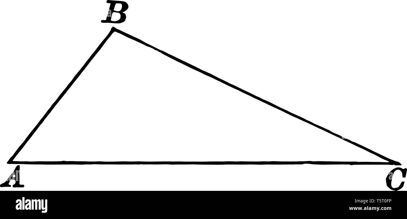 An image showing the triangle ABC. showing a triangle with angles A, B