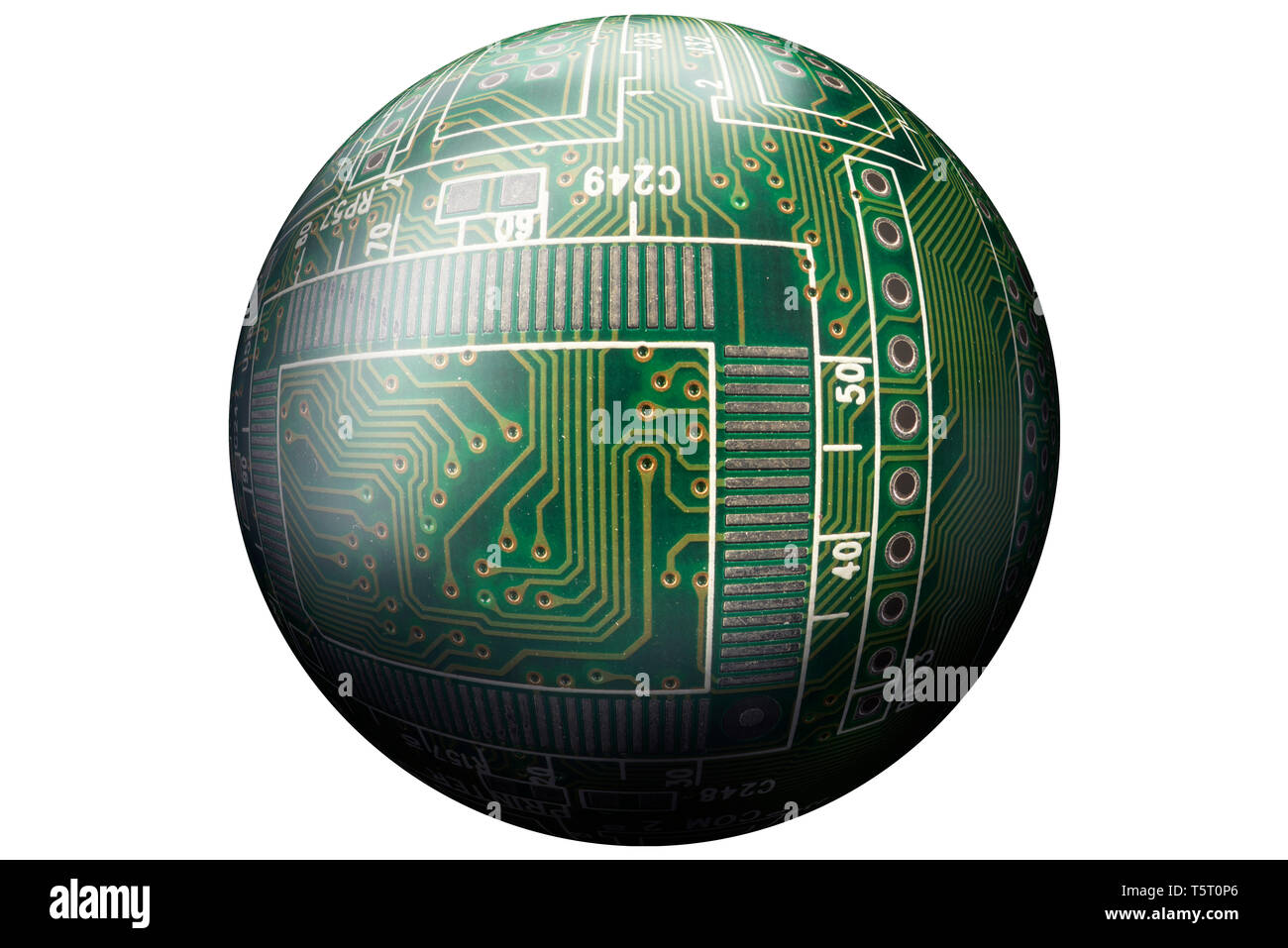 High tech circuit ball for the future and great for a background. Stock Photo