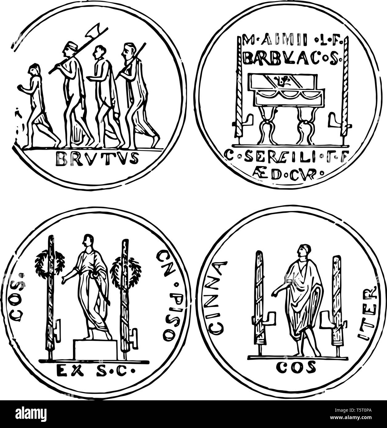 Different types coins Black and White Stock Photos & Images - Alamy