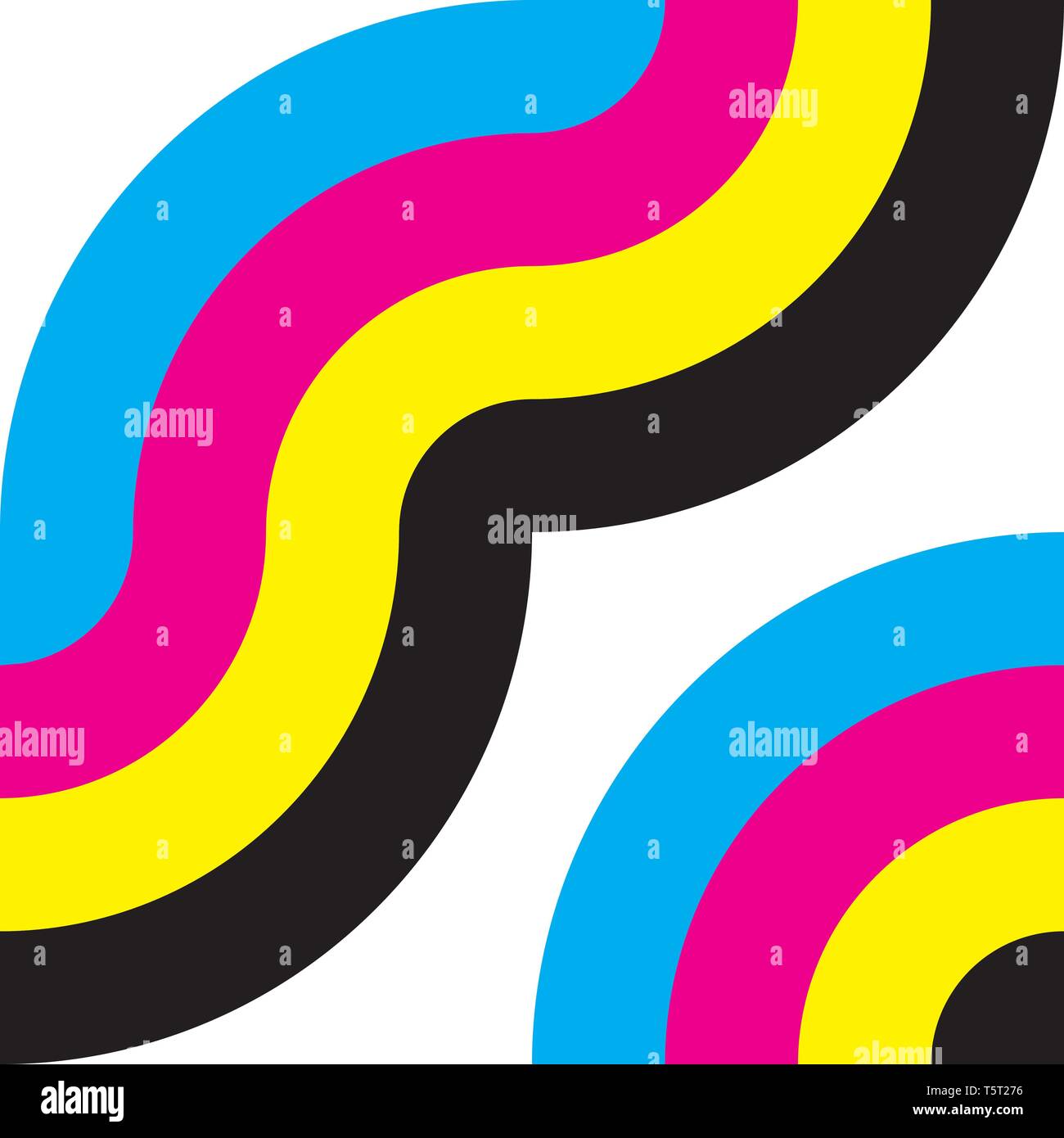 CMYK cyan magenta yellow black wave to circle background designer ...