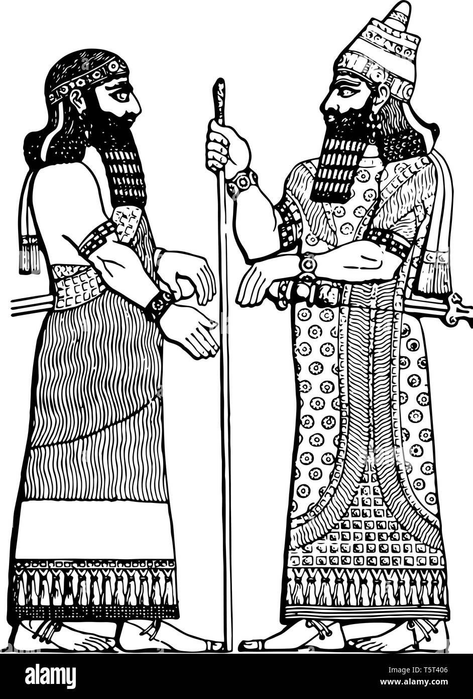 Assyrian king drawing Stock Vector Images Alamy