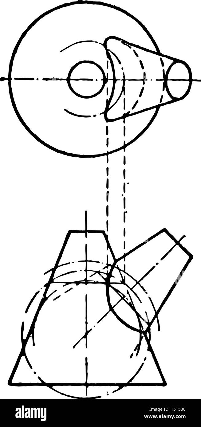 The image shows the intersection of two cones. When two cones have a