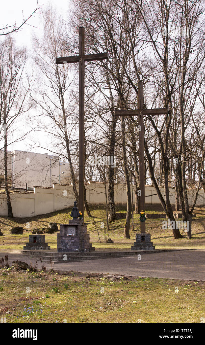 Kristau Karaliau Laimink Lietuva Ir Visa Pasauli cemetery in Vilnius. Lithuania Stock Photo