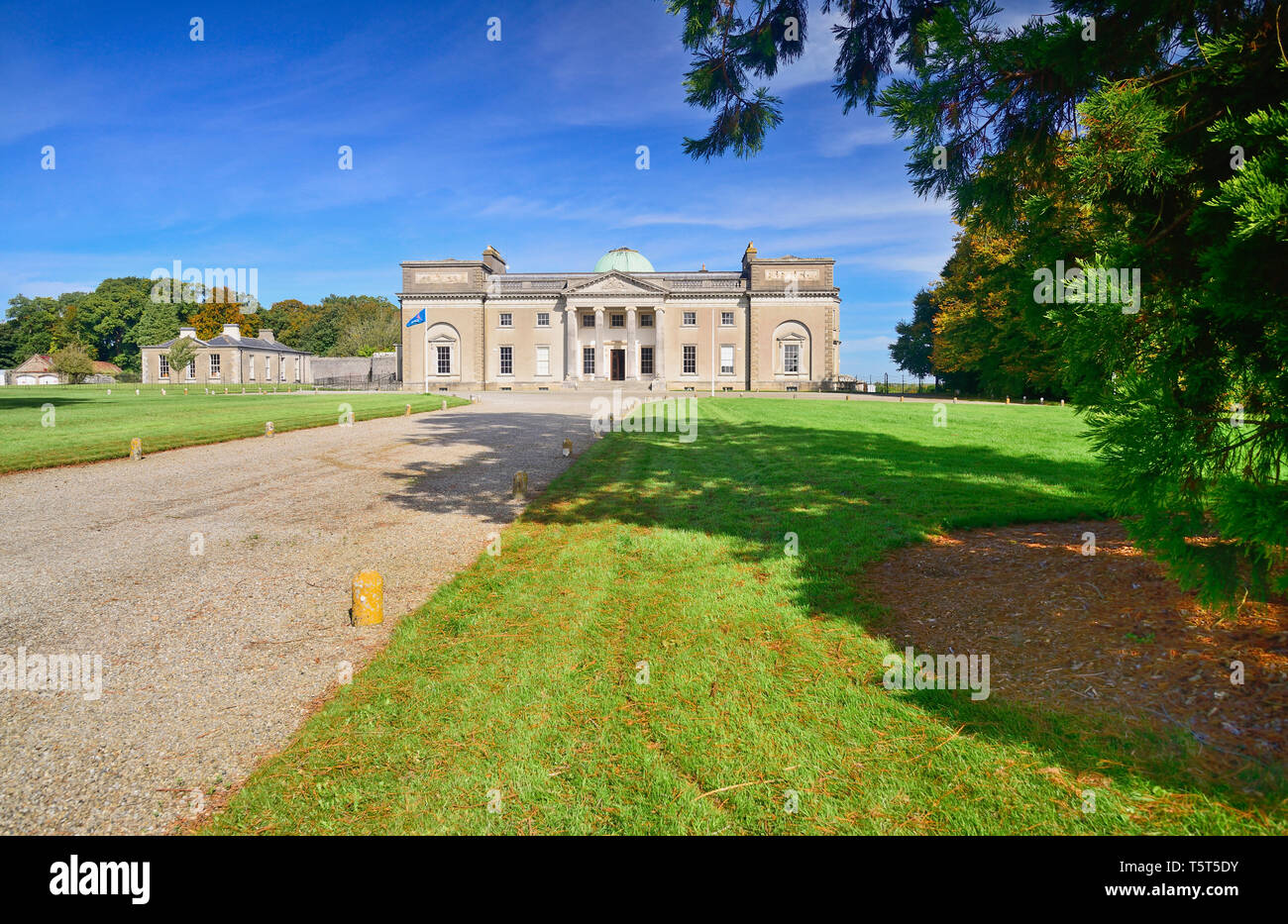 Ireland, County Laois, Emo, Emo Court, The facade of the house with
