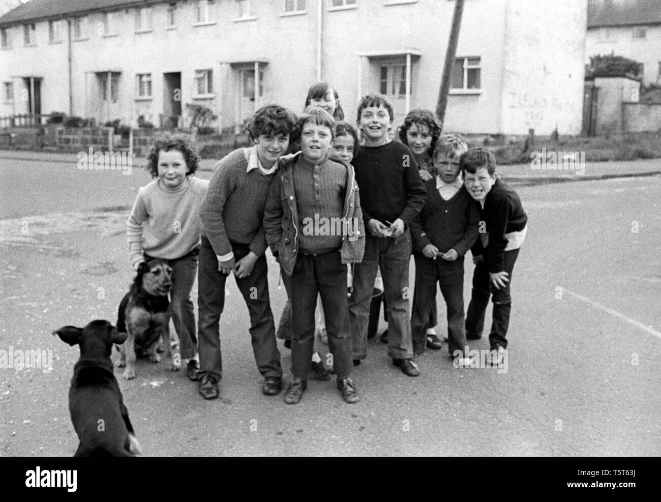 Group of children in the Ballymurphy estate, West Belfast, Northern