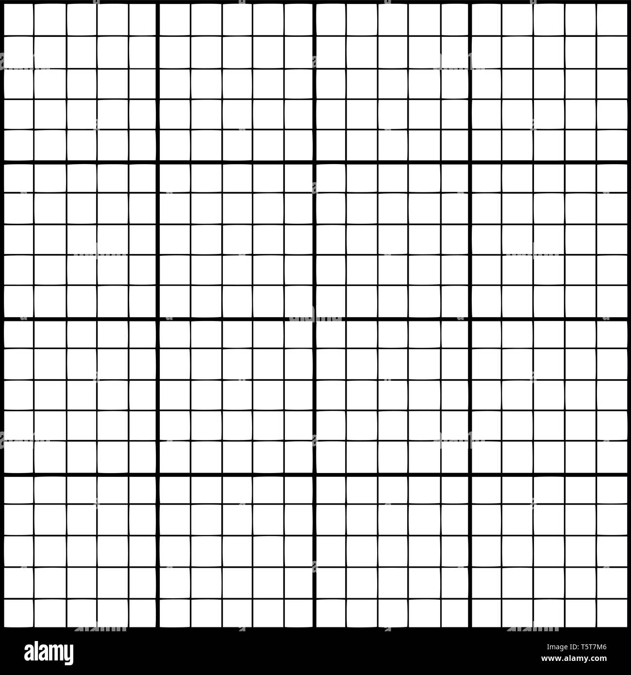 Image of a grid of 20 by 20, composed of grids of 16 smaller units, vintage line drawing or engraving illustration. Stock Vector