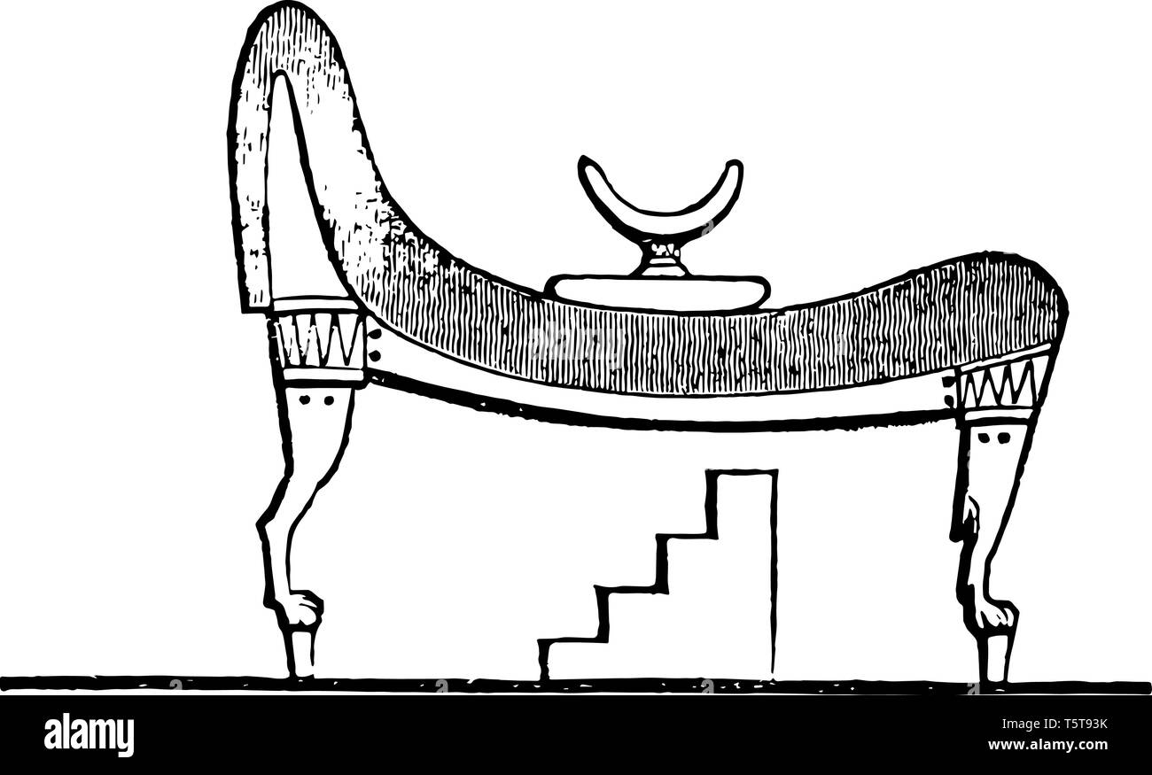 The Egyptian couch had a curve and an animal-like feet, vintage line ...