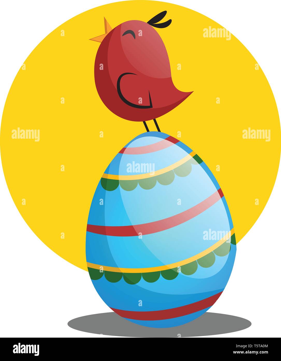 Easter egg and little chicken illustration web vector on a white background Stock Vector