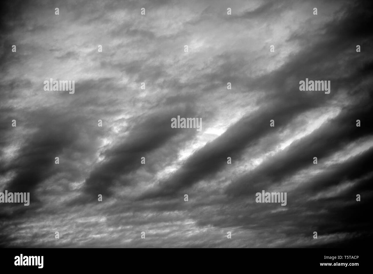 Billow Atltocumulus clouds toward sunset Stock Photo