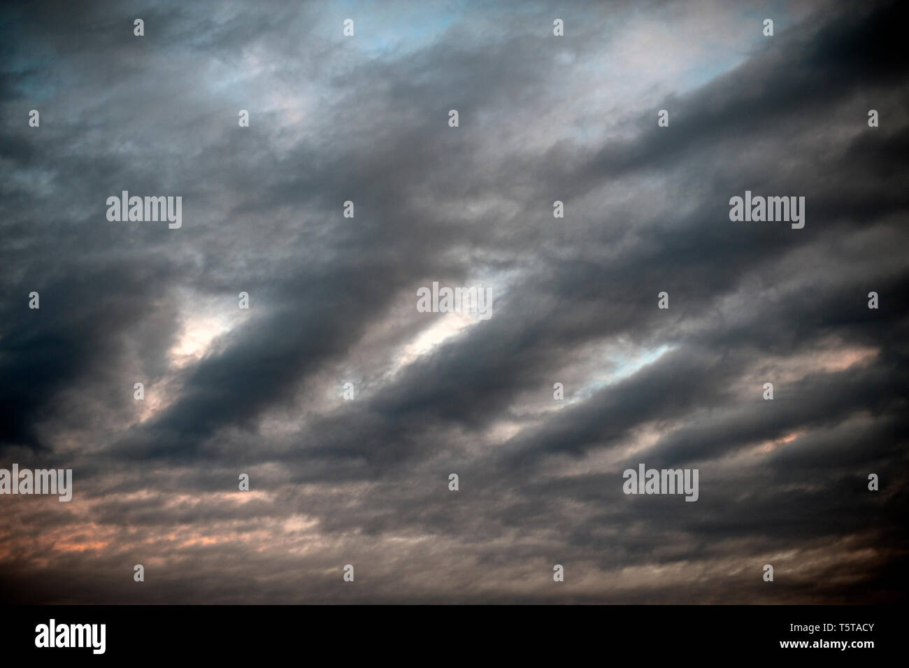 Billow Atltocumulus clouds toward sunset Stock Photo