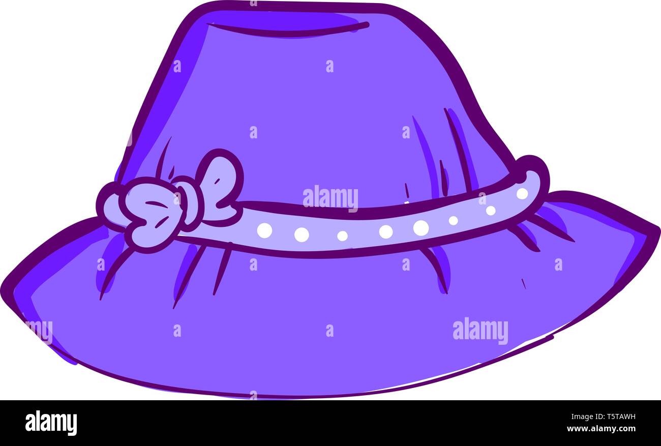 Clipart of a violet-colored hat vector or color illustration Stock Vector