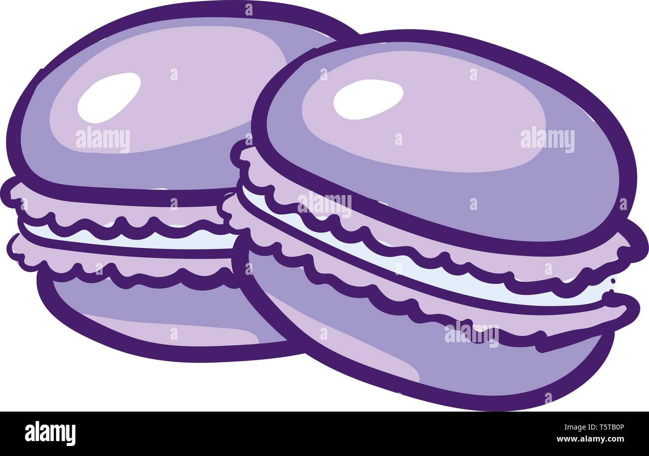 Purple macaroons vector illustration on white background Stock Vector