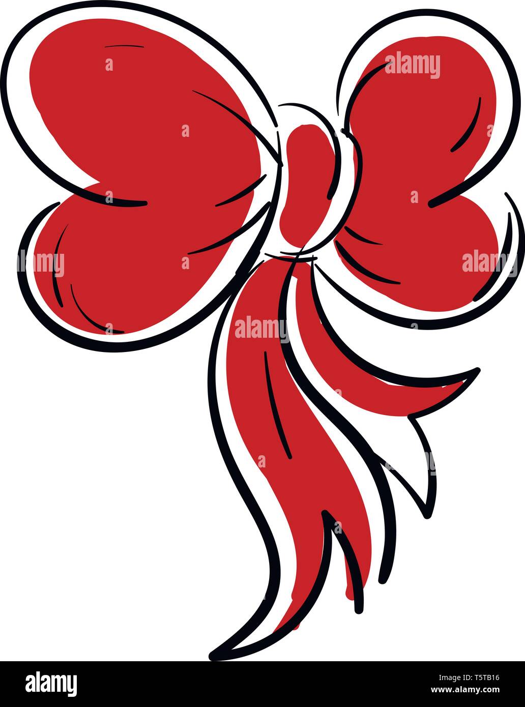 Red bow vector illustration on white background Stock Vector Image ...