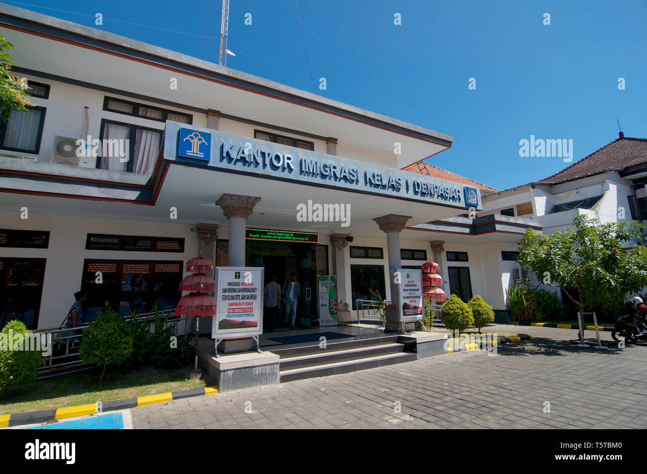 Denpasar, Bali, Indonesia - 24th April 2019 : Side view of the building  exterior of the Immigration Office (Kantor Imigrasi) in Denpasar - Bali -  Indo Stock Photo - Alamy