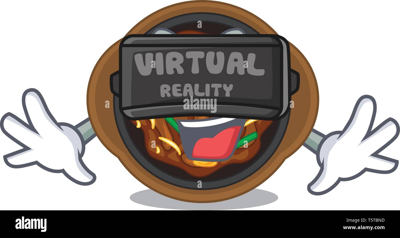 Virtual reality bulgogi in the a cartoon shape Stock Vector