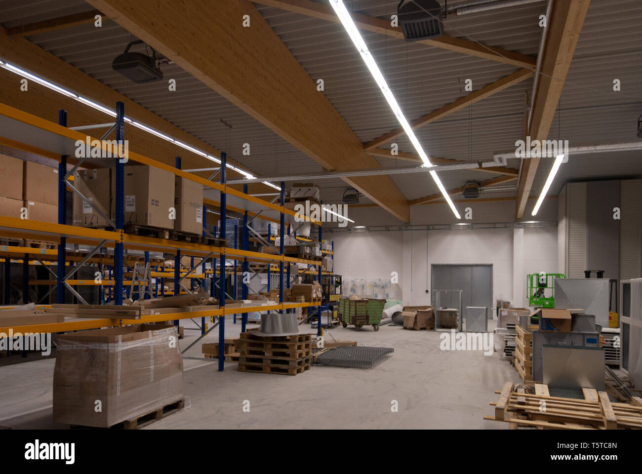a large factory building is converted into a warehouse Stock Photo