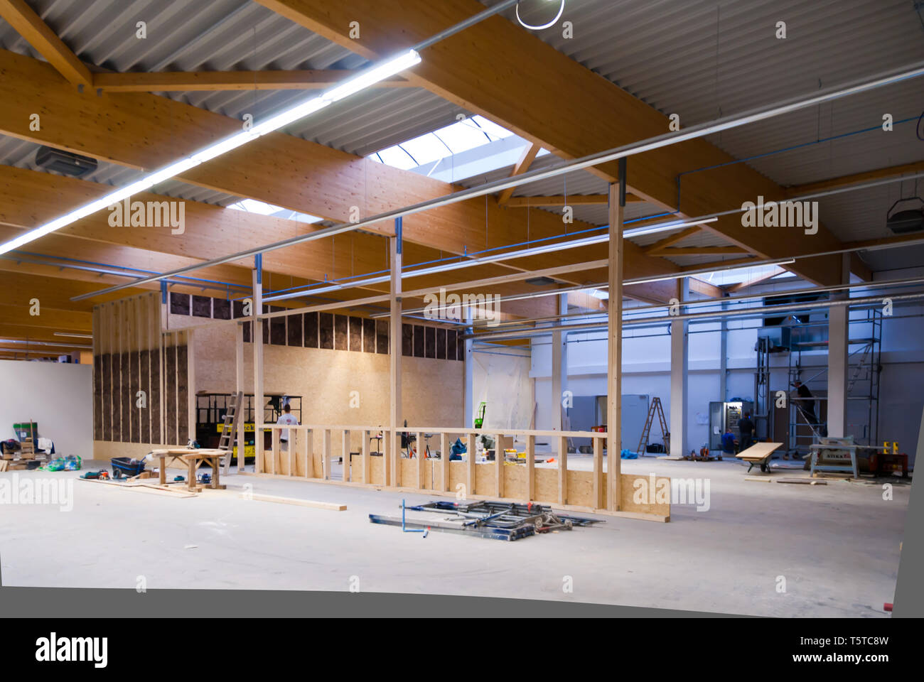 a large factory building is converted into a warehouse Stock Photo