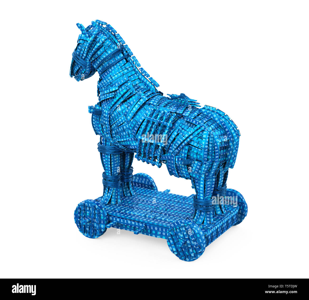 Trojan Horse with Binary Code Isolated Stock Photo - Alamy