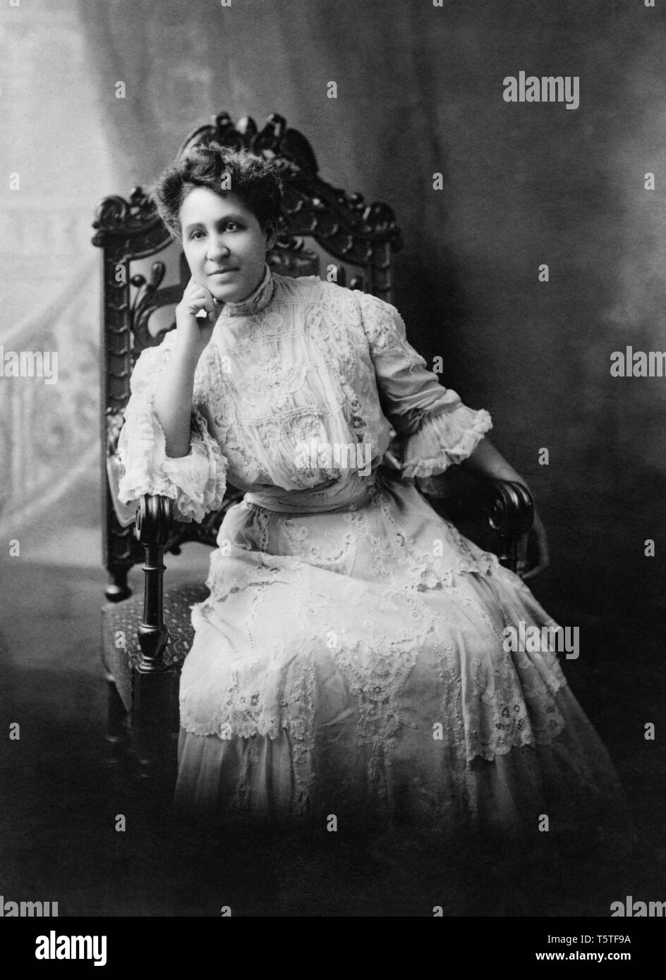 Mary Church Terrell (1863-1954), one of the First African-American Women to Earn a College Degree, National Activist for Civil Rights and Suffrage, Seated Portrait Stock Photo