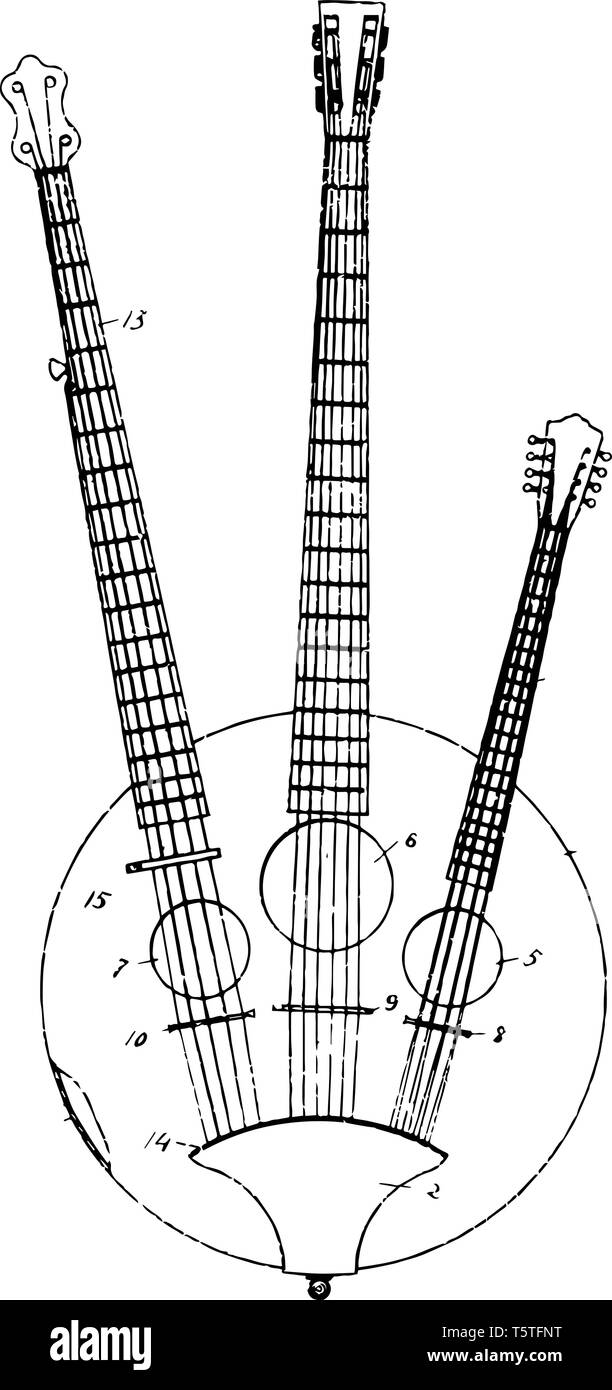 Multiple Stringed Musical instrument is a combination of a banjo
