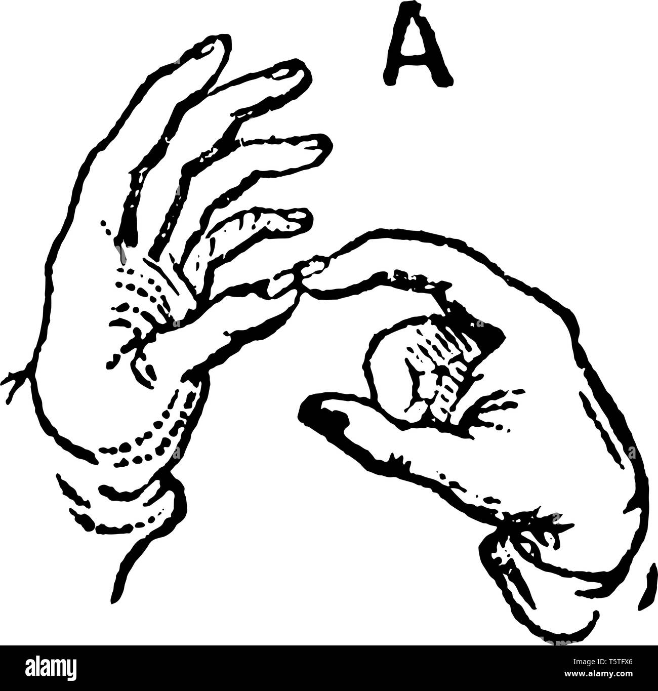 Two handed sign language Stock Vector Images - Alamy