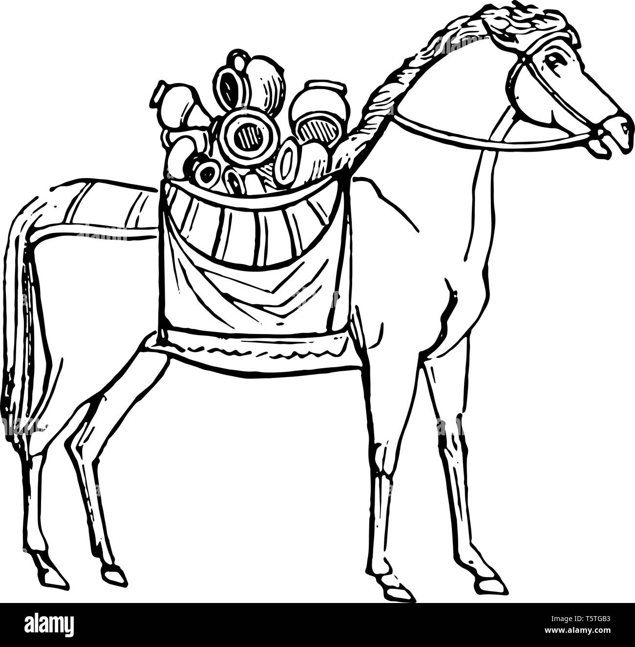 Horse with saddle Black and White Stock Photos \u0026 Images - Alamy, image size:1300x1323