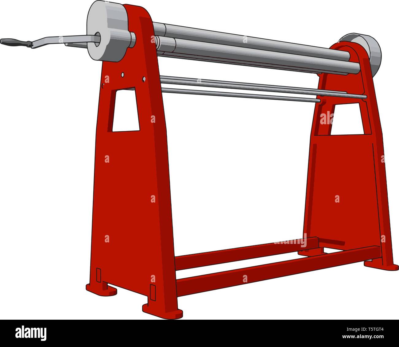 Manual press brake vector illustration on white background Stock Vector