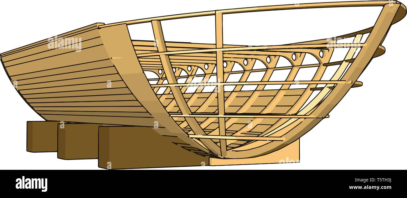 Structure of traditional wooden boat Stock Vector Images Alamy