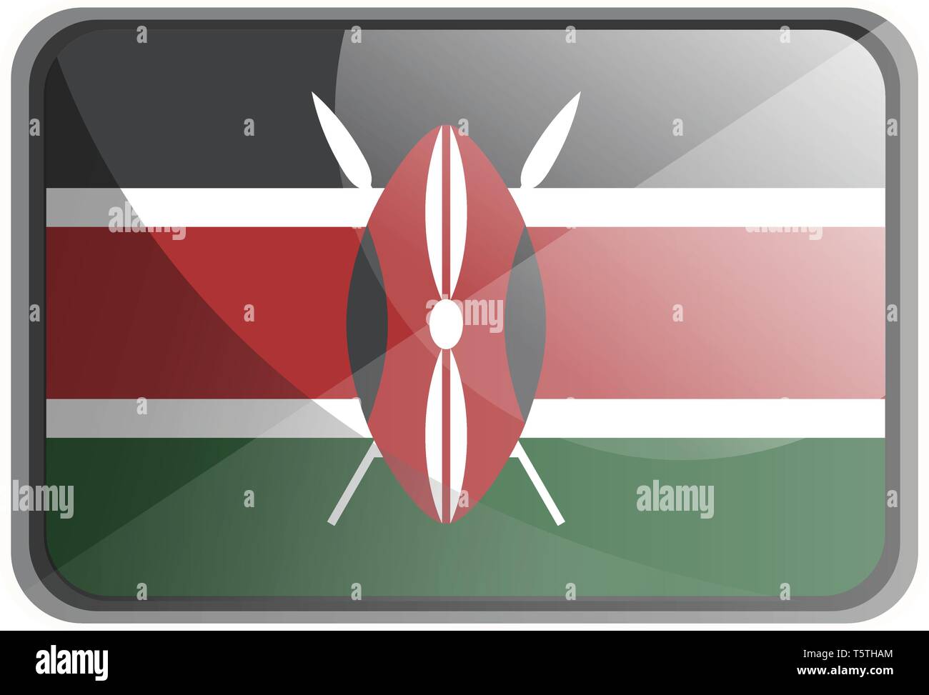 Vector illustration of Kenya flag on white background. Stock Vector