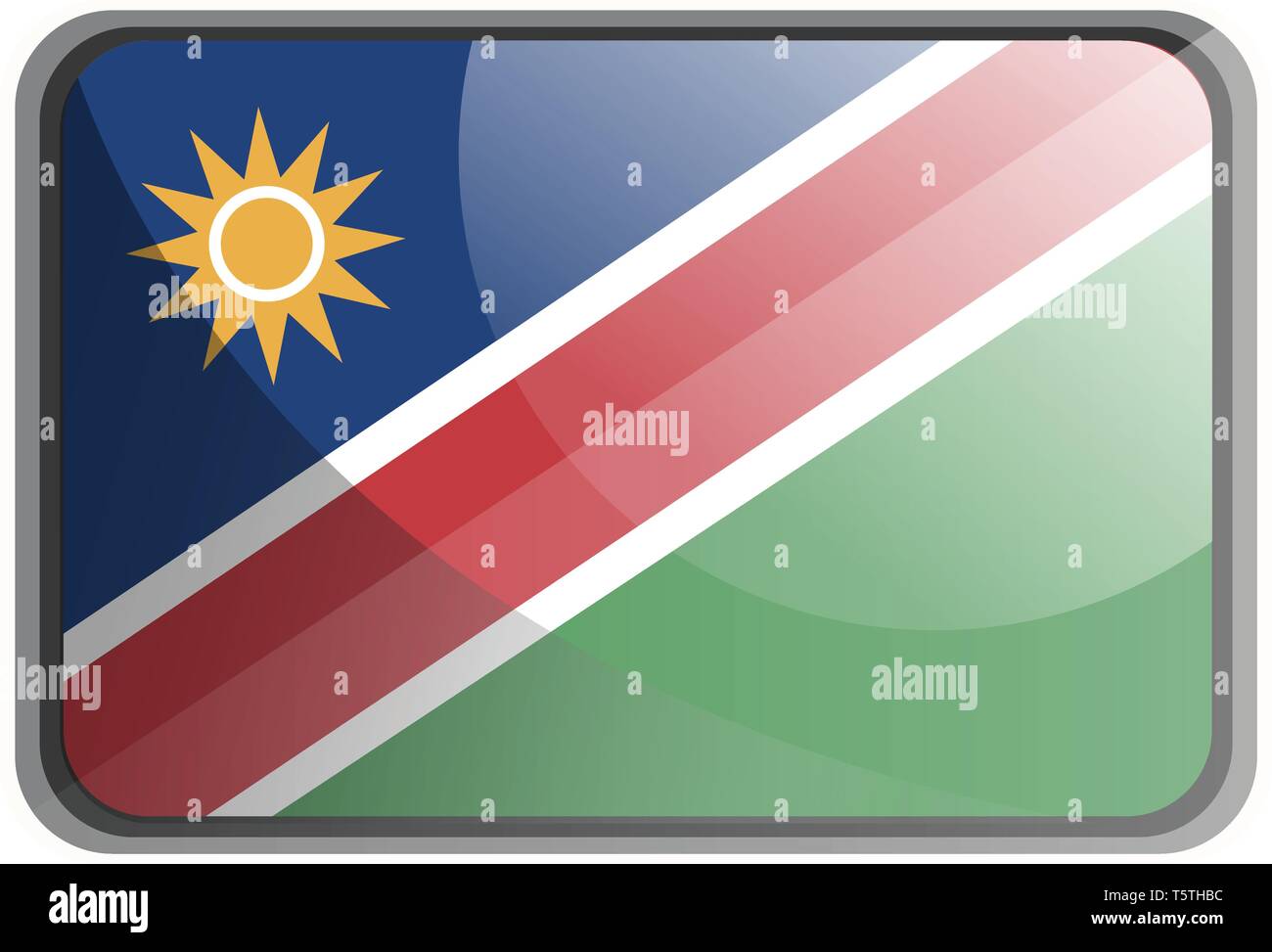 Vector illustration of Namibia flag on white background. Stock Vector