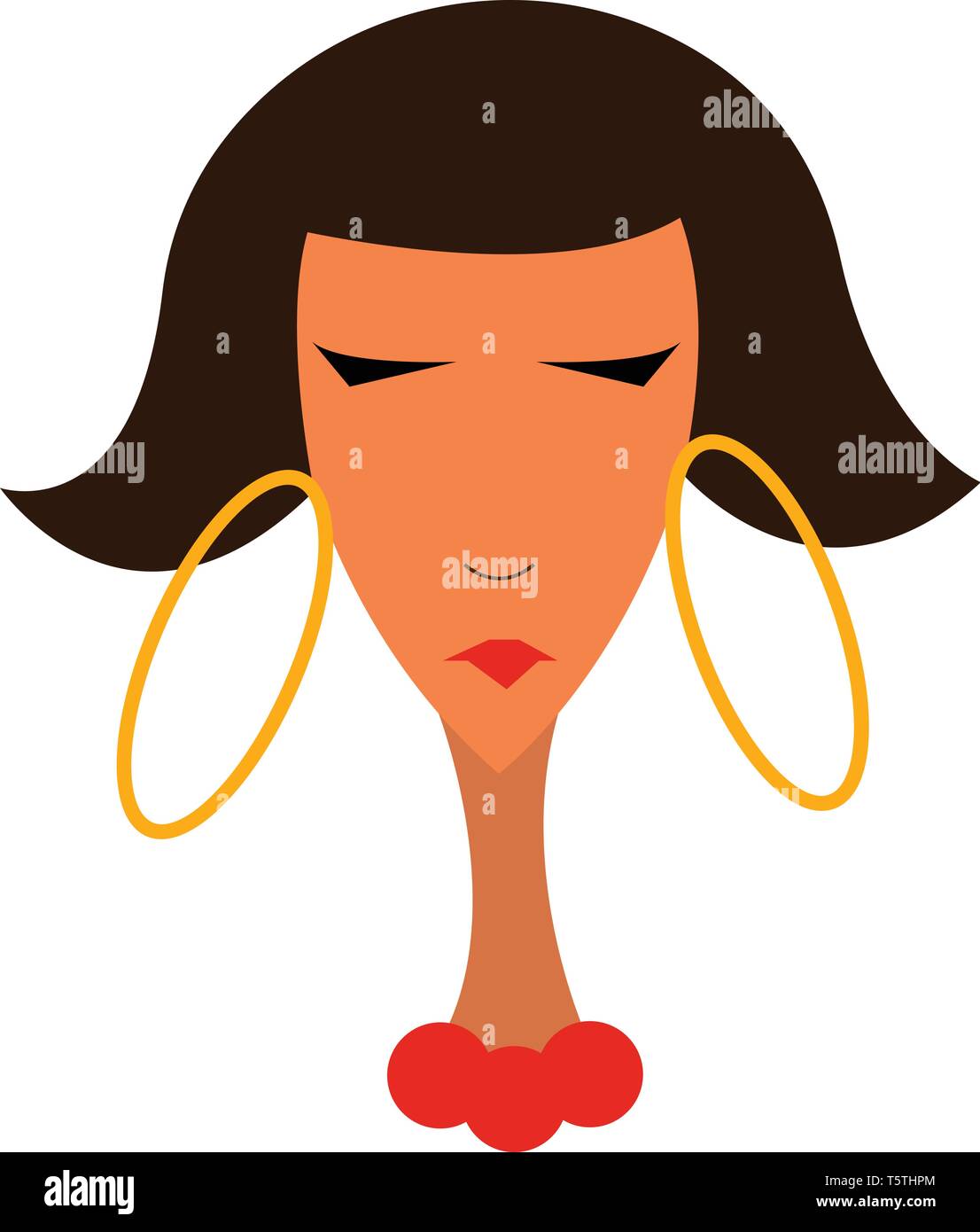 Lady wearing necklace Stock Vector Images Alamy