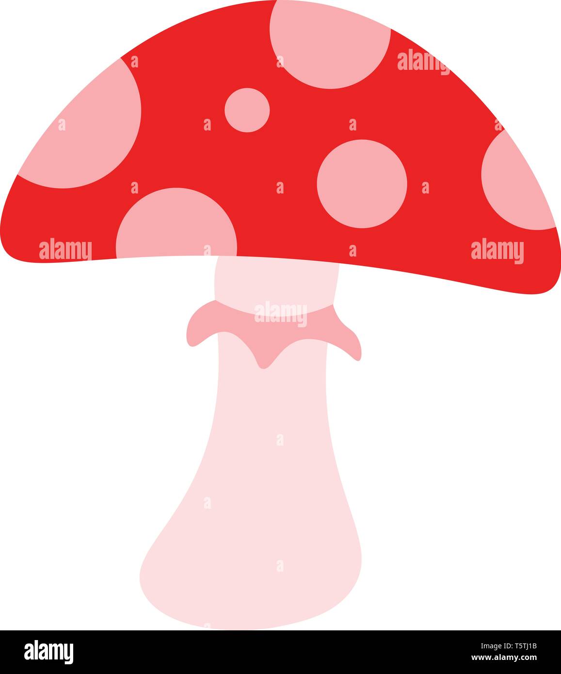 A red spotted mushroom vector color drawing or illustration Stock Vector