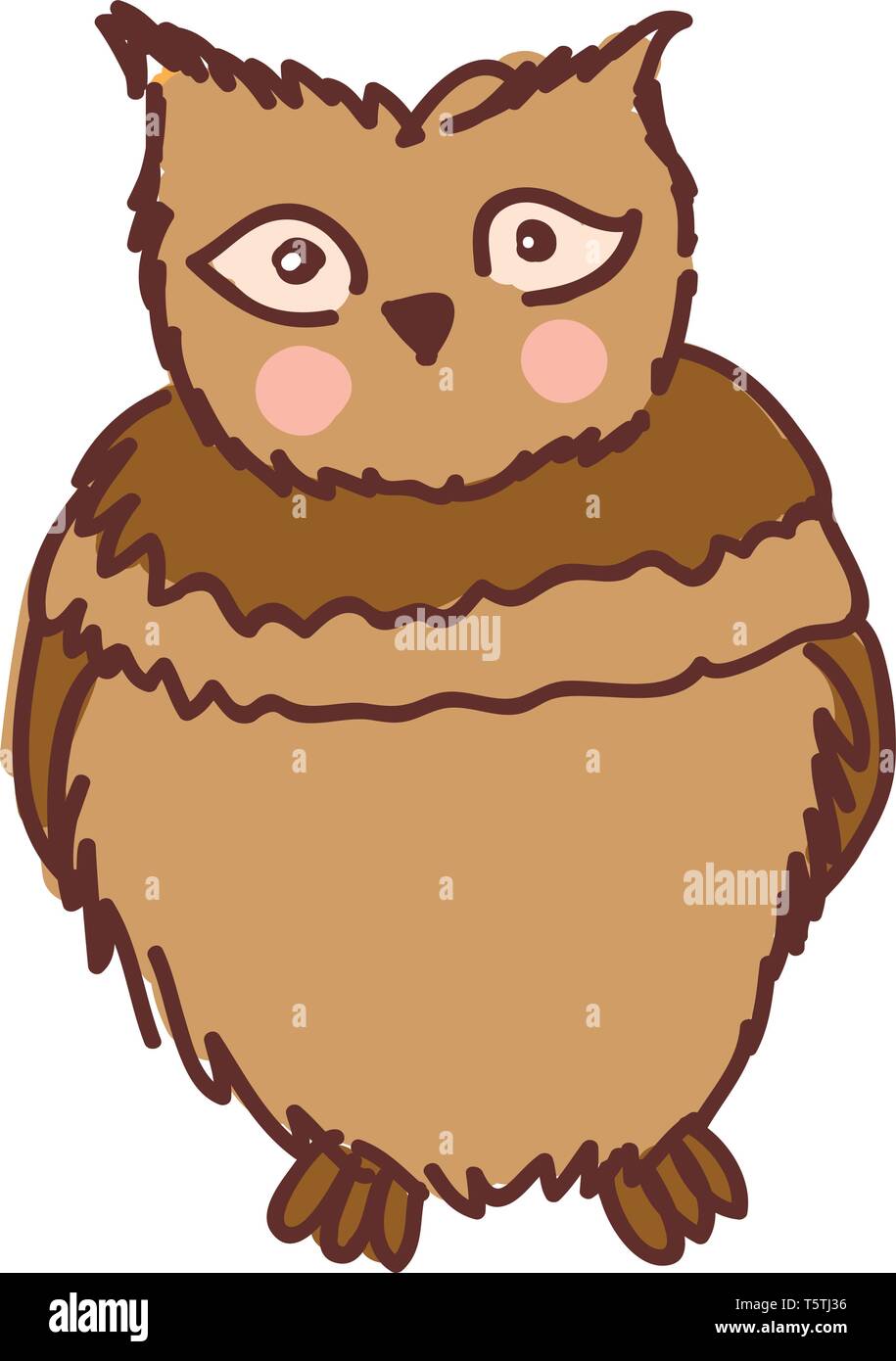 A cartoon of humongous owl with big brown eyes vector color drawing or  illustration Stock Vector Image & Art - Alamy