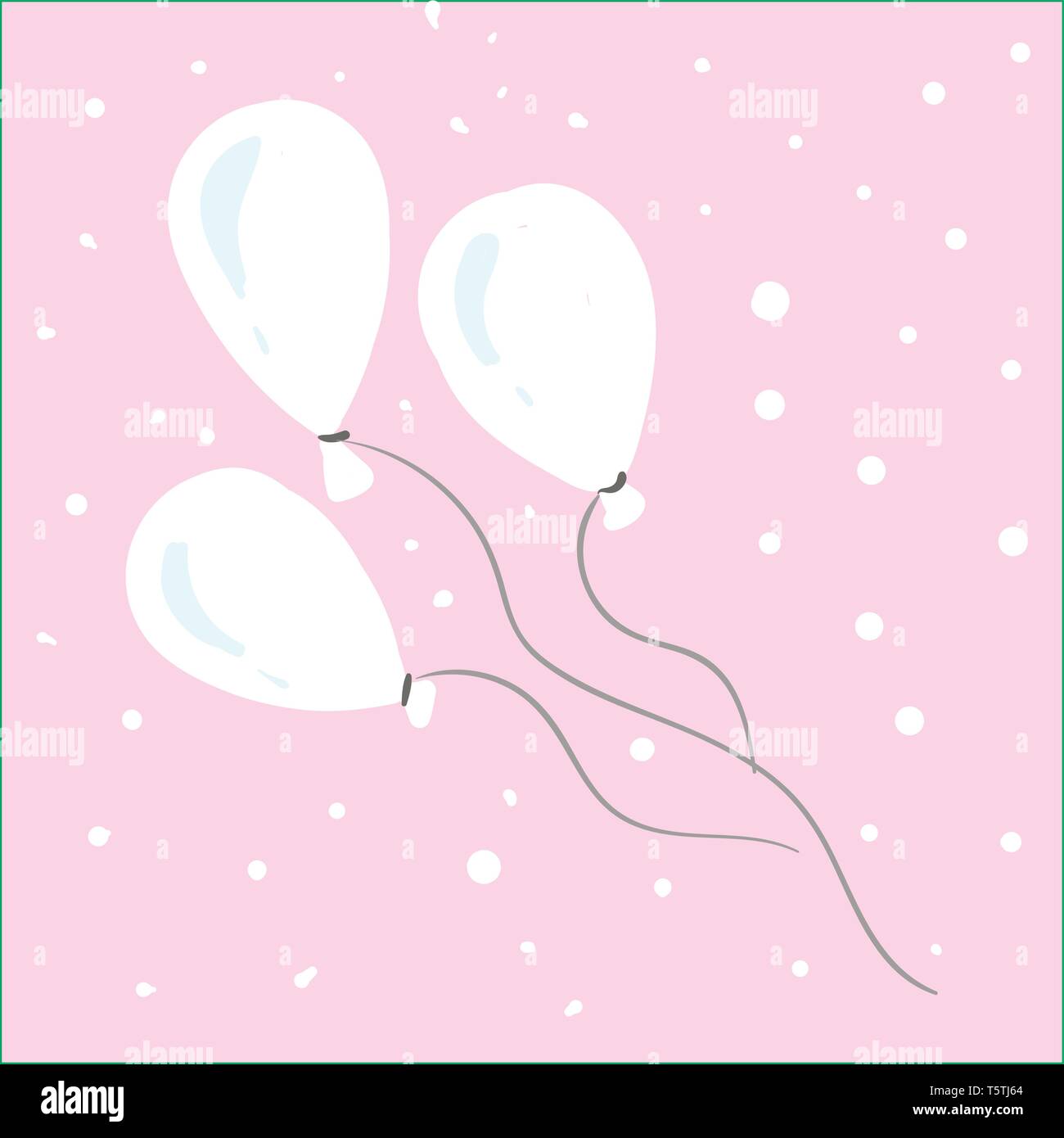 Three balloons in pink background vector or color illustration Stock ...