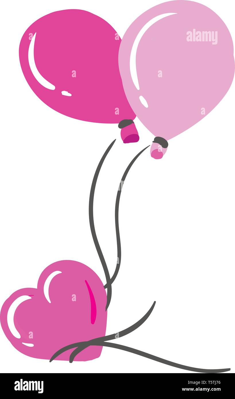 Decoration with three balloons vector or color illustration Stock ...