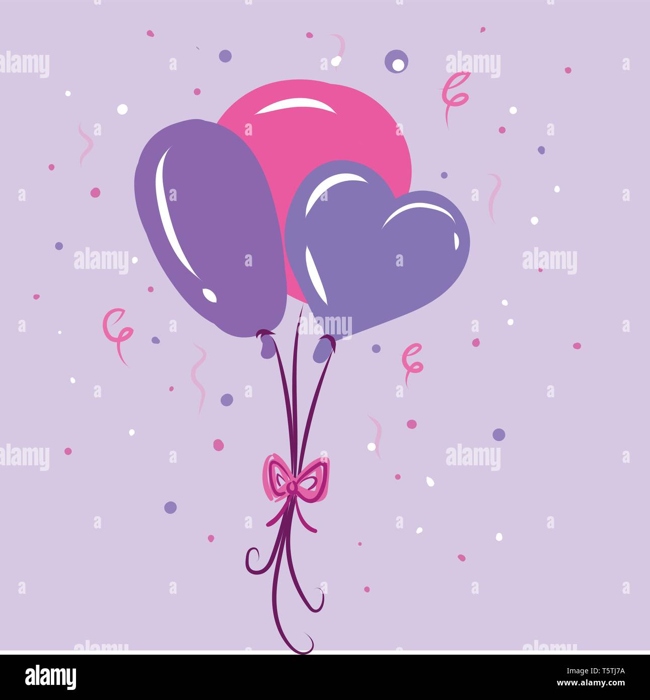 Three balloons in various shape vector or color illustration Stock ...