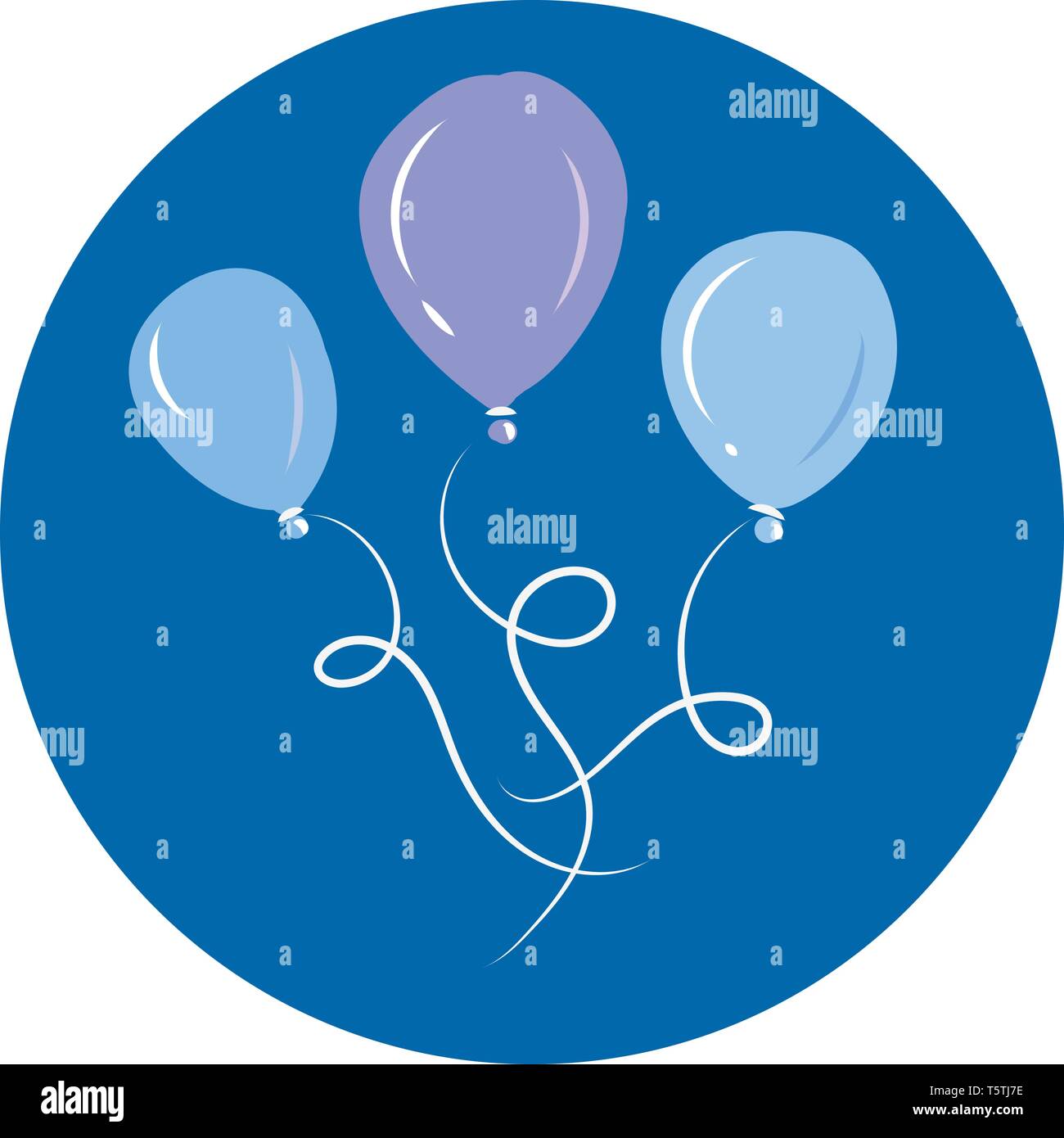 Three balloons in blue background vector or color illustration Stock ...