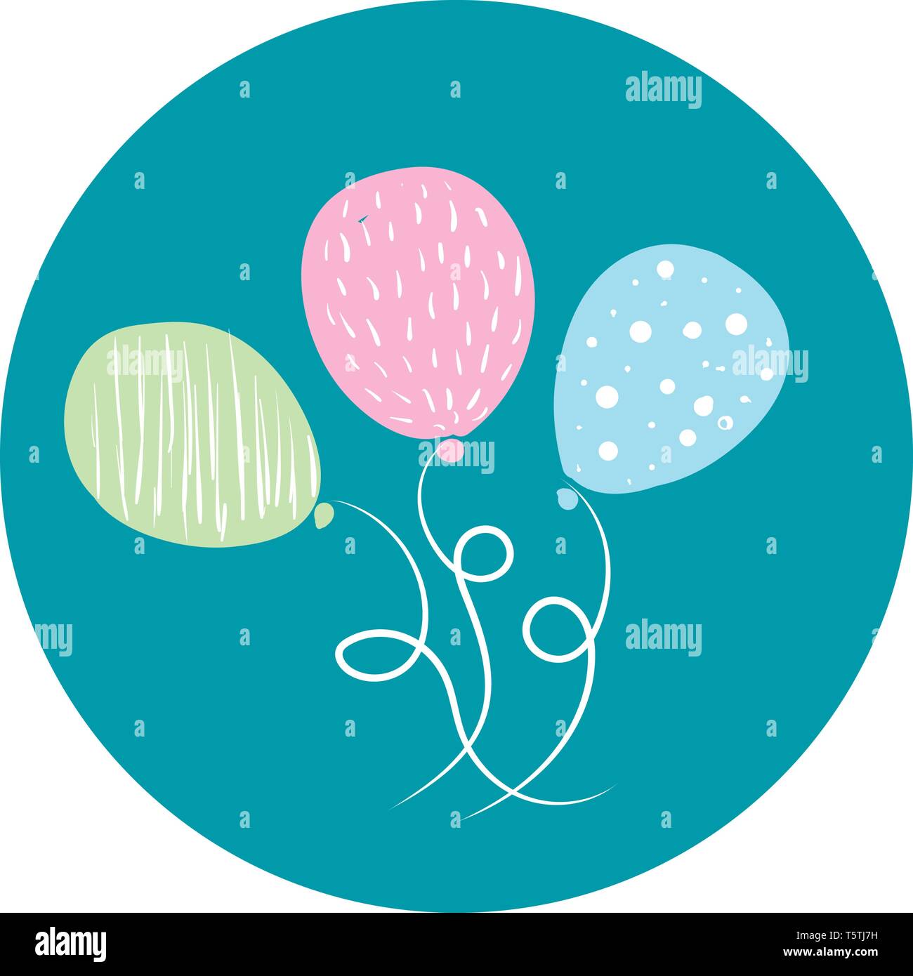 Decorated balloons vector or color illustration Stock Vector Image ...