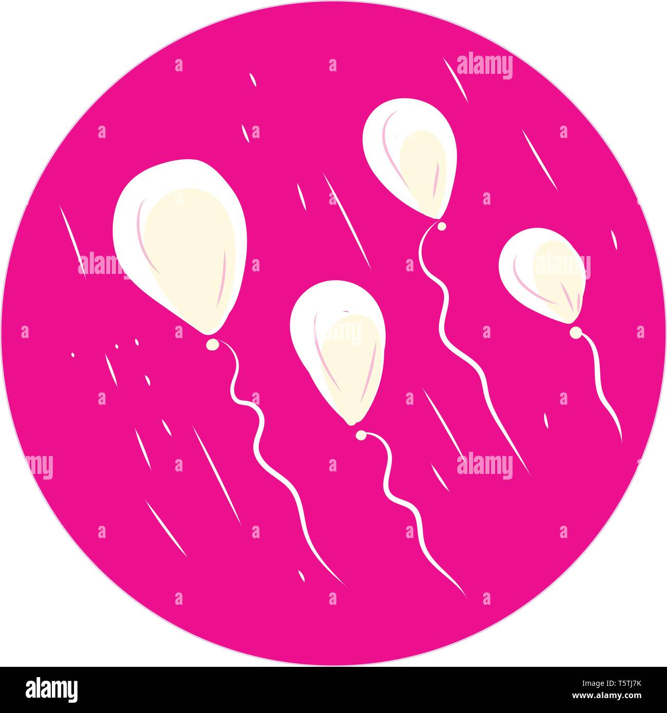 Three balloons in pink background vector or color illustration Stock ...