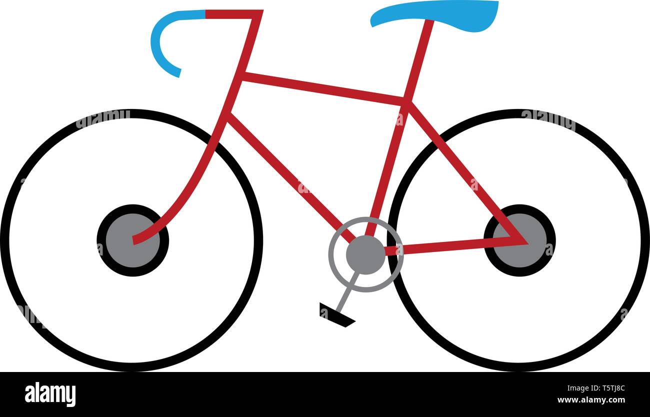 Bicycle with blue seat vector or color illustration Stock Vector