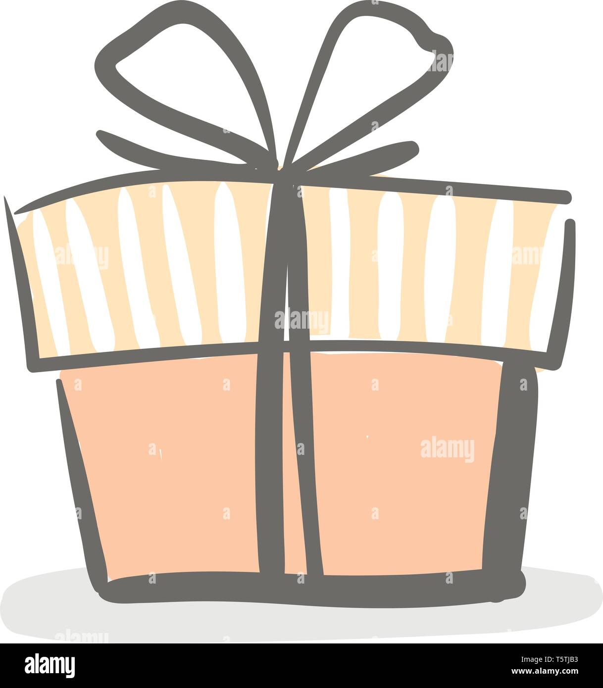 Trendy gift box vector or color illustration Stock Vector