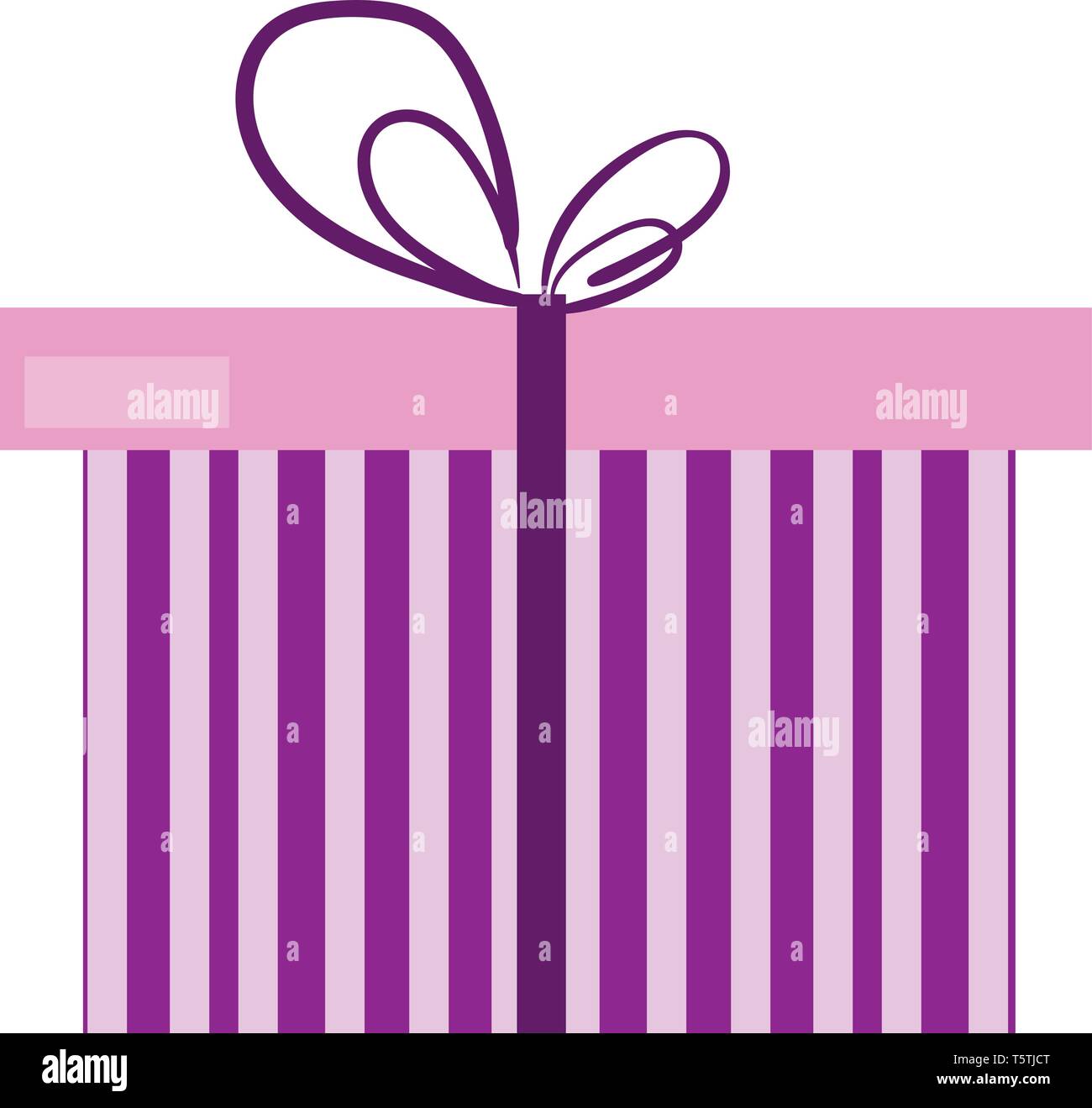 Wrapped Box Vector A pink and blue stripe paper wrapped box vector or color illustration ...